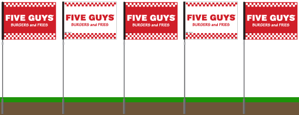 Five Guys Flag - Red Five Pack