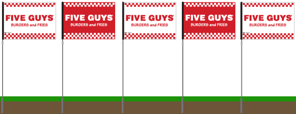 Five Guys Flag - Red Five Pack