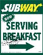 Extra Panel for the Outdoor Self Standing Sign - Now Serving Breakfast