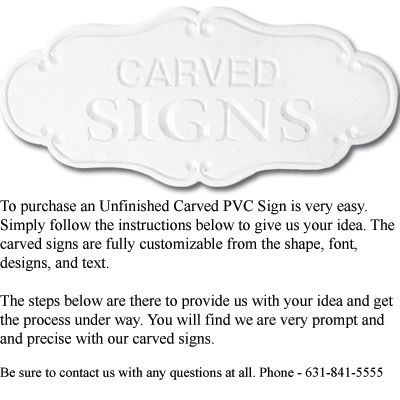 Unfinished Carved PVC Sign