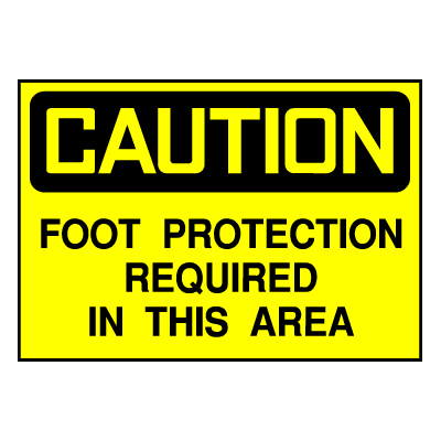Caution Sign- Foot Protection Required