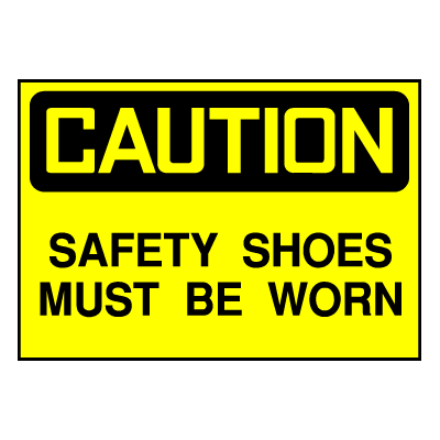 Caution Sign- Safety Shoes Must be Worn