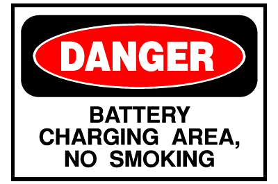 Danger Sign- Battery Charging Area