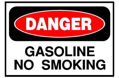 Danger Sign- Gasoline - No Smoking