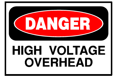 Danger Sign- High Voltage Overhead