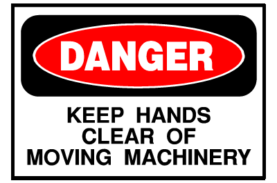 Danger Sign- Keep Hands Clear Of Machinery