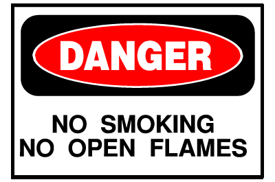 Danger Sign- No Smoking or Flames