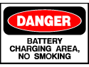 Danger Sign- Battery Charging Area