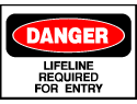 Danger Sign- Lifeline Required