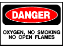 Danger Sign- Oxygen, No Open Flame