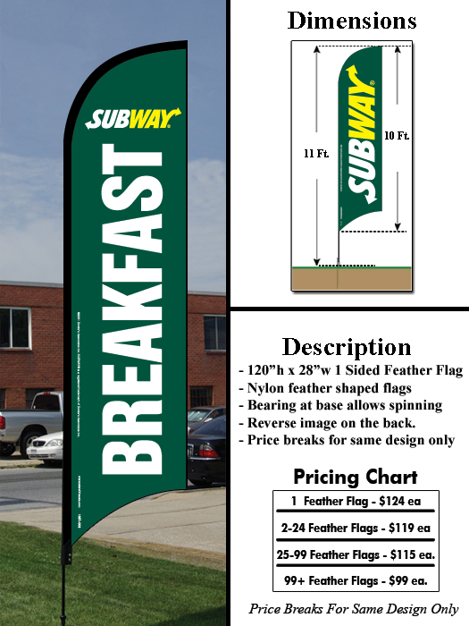 Breakfast Feather Flag
