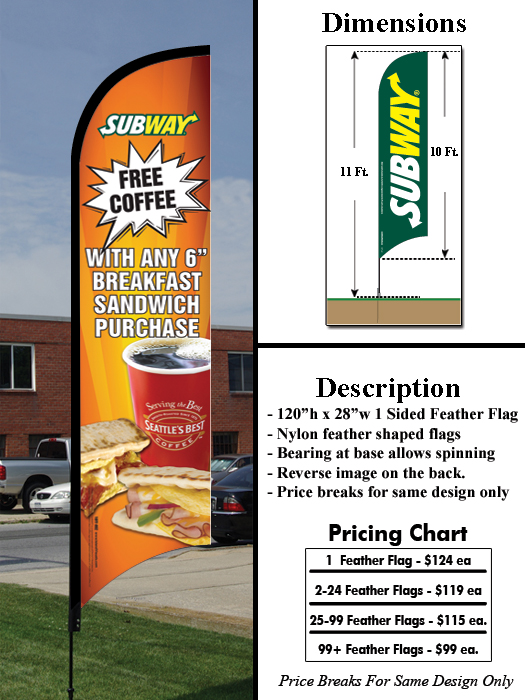 Breakfast Feather Flag