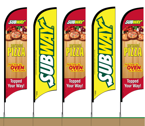 Subway Pizza Feather Flag