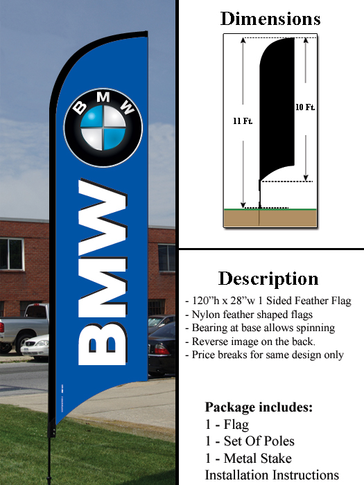 Details about   Outdoor Advertising Flex Banner Feather Flag Alt_ BMW Flag Kit Swooper 