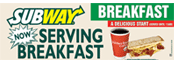 Horizontal Now Serving Breakfast Banner