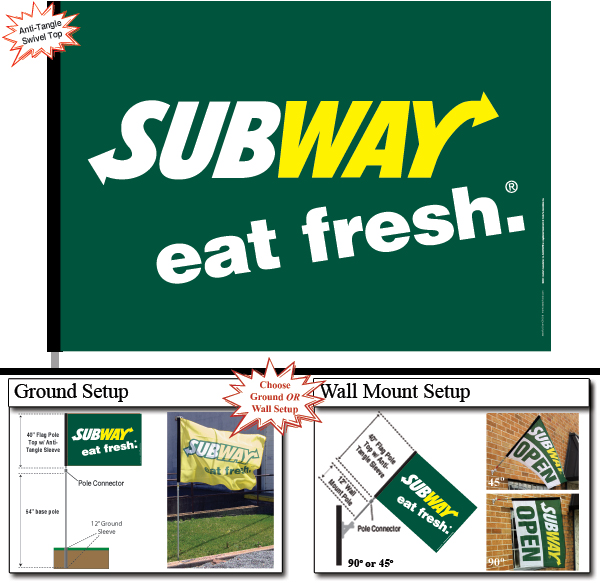 Green Subway Logo Flag