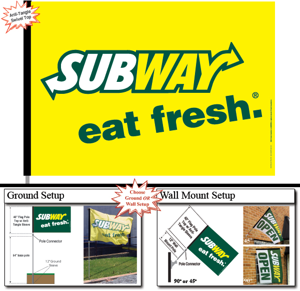 Yellow Subway Logo Flag