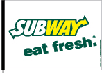 White Subway Logo Flag