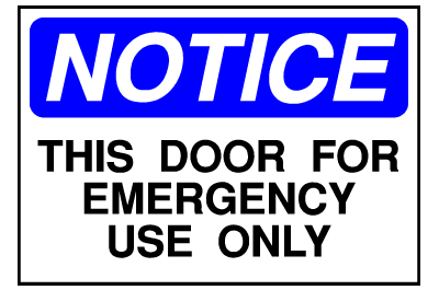 Info Signs - Door For Emergency