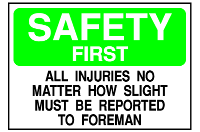 Info Signs - Report Injuries