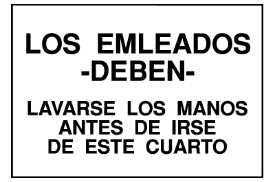 Info Signs - Must Wash Hands (Spanish)