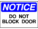 Info Signs - Do Not Block Door