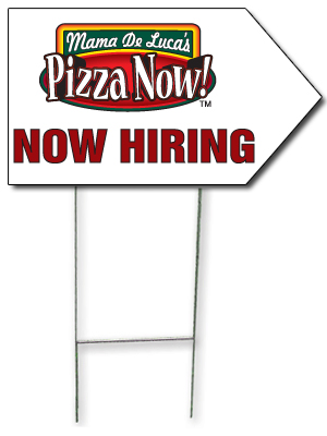 Arrow Picket Sign - Now Hiring