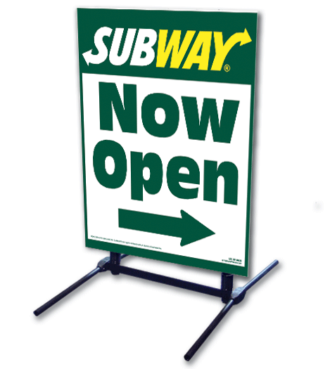 Outdoor Self Standing Sign - Now Open Logo