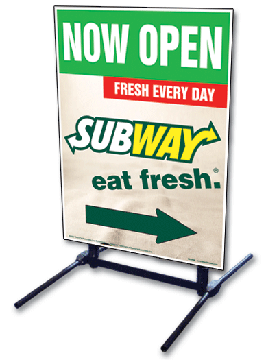 Outdoor Self Standing Sign - Now Open (Full Color)