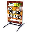 Outdoor Self Standing Sign - Now Serving Breakfast Coffee
