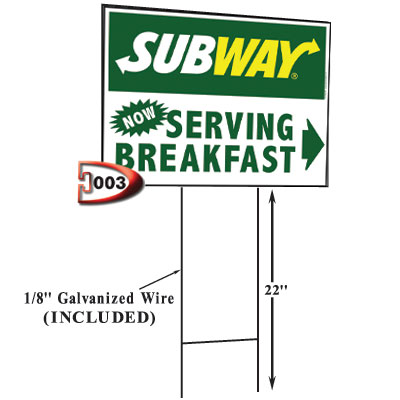 Now Serving Breakfast Picket Sign