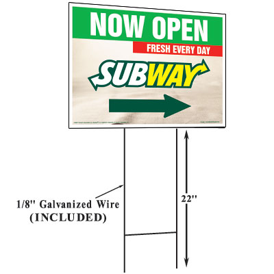 Now Open Full Color Picket Sign