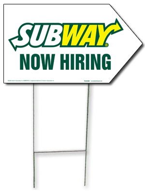 Arrow Picket Sign -Now Hiring