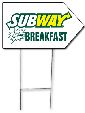 Arrow Picket Sign - Now Serving Breakfast