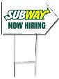 Arrow Picket Sign -Now Hiring