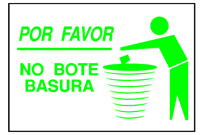Environmental Signs - Don't Litter ( Spanish )