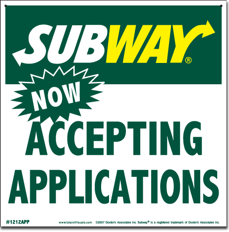 Now Accepting Applications Sign