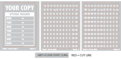 Static Cling Store hours (Custom)