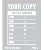 Static Cling Store hours (Custom)