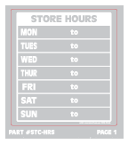 Static Cling Store hours