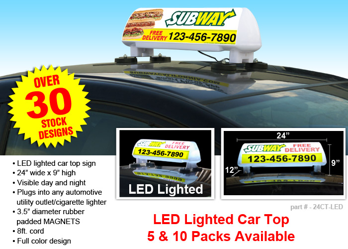 Island Visuals LED 24" Car Top Signs