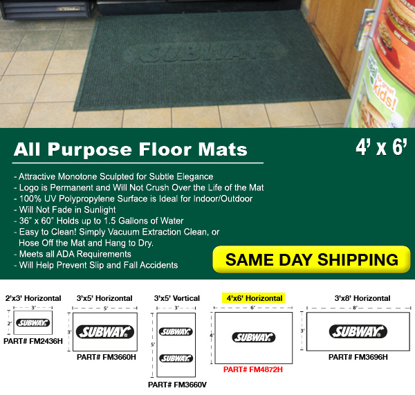 3' x 8' Horizontal Floor Mat