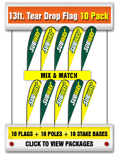 SUBWAY 13ft. Tear Drop Flag 10-Pack