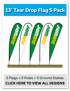 13 ft Tear Drop Flag 5-Pack