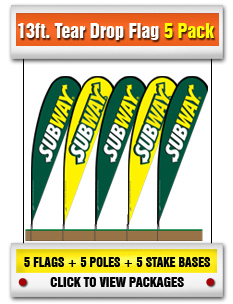 SUBWAY 13 ft Tear Drop Flag 5-Pack