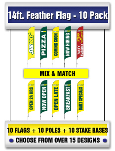 SUBWAY 14ft. Feather Flag 10 Pack
