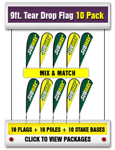 SUBWAY 9 ft. Tear Drop Flag 10-Pack