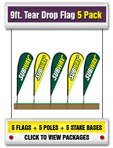 9ft. Tear Drop Flag 5-Pack