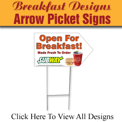 Breakfast Arrow Picket Signs