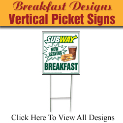 Breakfast Vertical Picket Sign